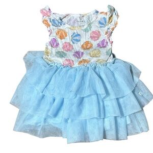Posh peanut 3T-4T Camilla ruffled cap sleeve tutu dress princess metallic